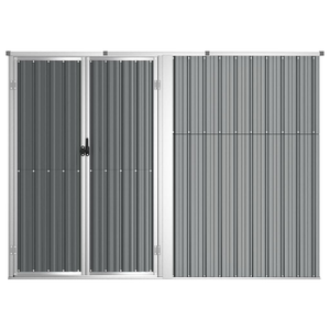 Vida XL Metal Sheds Gray vidaXL Garden Tool Shed Gray 88.6"x35"x63.4" Galvanized Steel