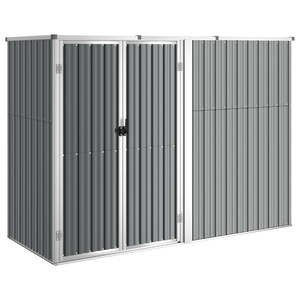 Vida XL Metal Sheds Gray vidaXL Garden Tool Shed Gray 88.6"x35"x63.4" Galvanized Steel