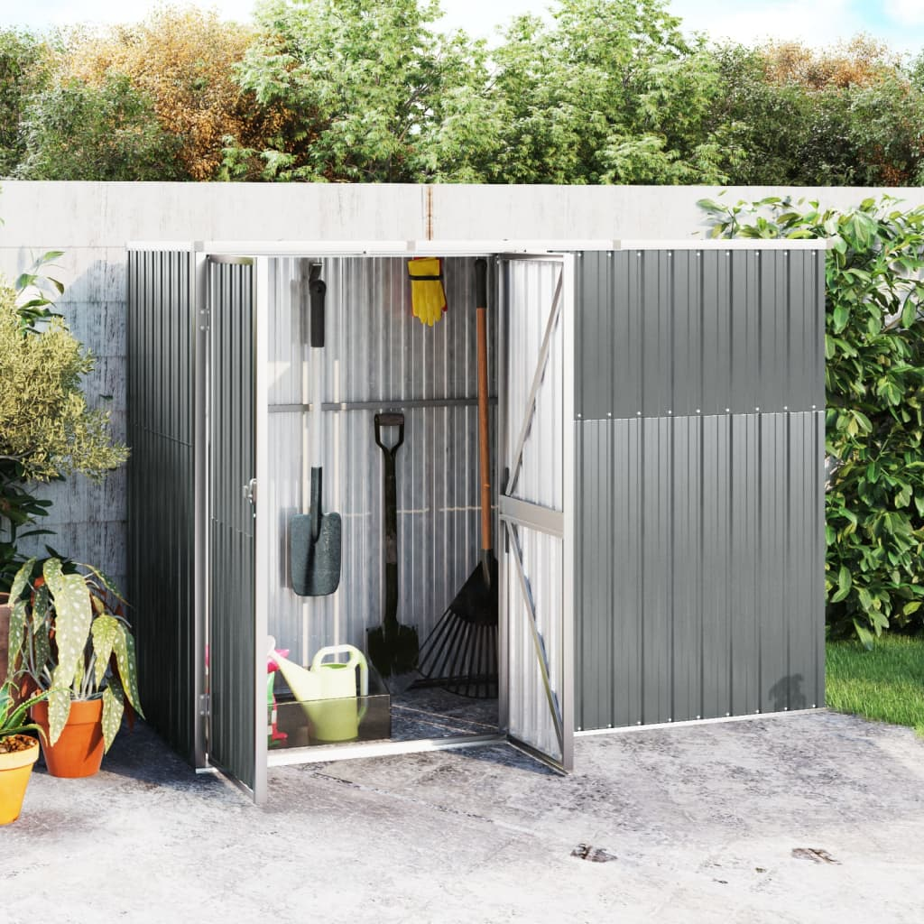 Vida XL Metal Sheds Gray vidaXL Garden Tool Shed Gray 88.6"x35"x63.4" Galvanized Steel