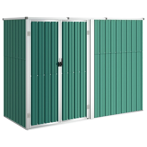 Vida XL Metal Sheds Green vidaXL Garden Tool Shed Green 88.6"x35"x63.4" Galvanized Steel - Organized and Durable Storage Space