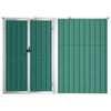 Vida XL Metal Sheds Green vidaXL Garden Tool Shed Green 88.6"x35"x63.4" Galvanized Steel - Organized and Durable Storage Space