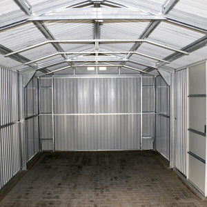 Duramax Garages Duramax 12ft x 26ft Imperial Metal Garage Off White / Brown Trim
