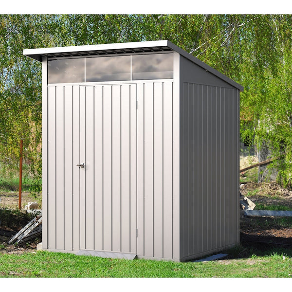 Duramax 6ft x 5ft Palladium Premier Metal Shed - Light Gray – Durasheds