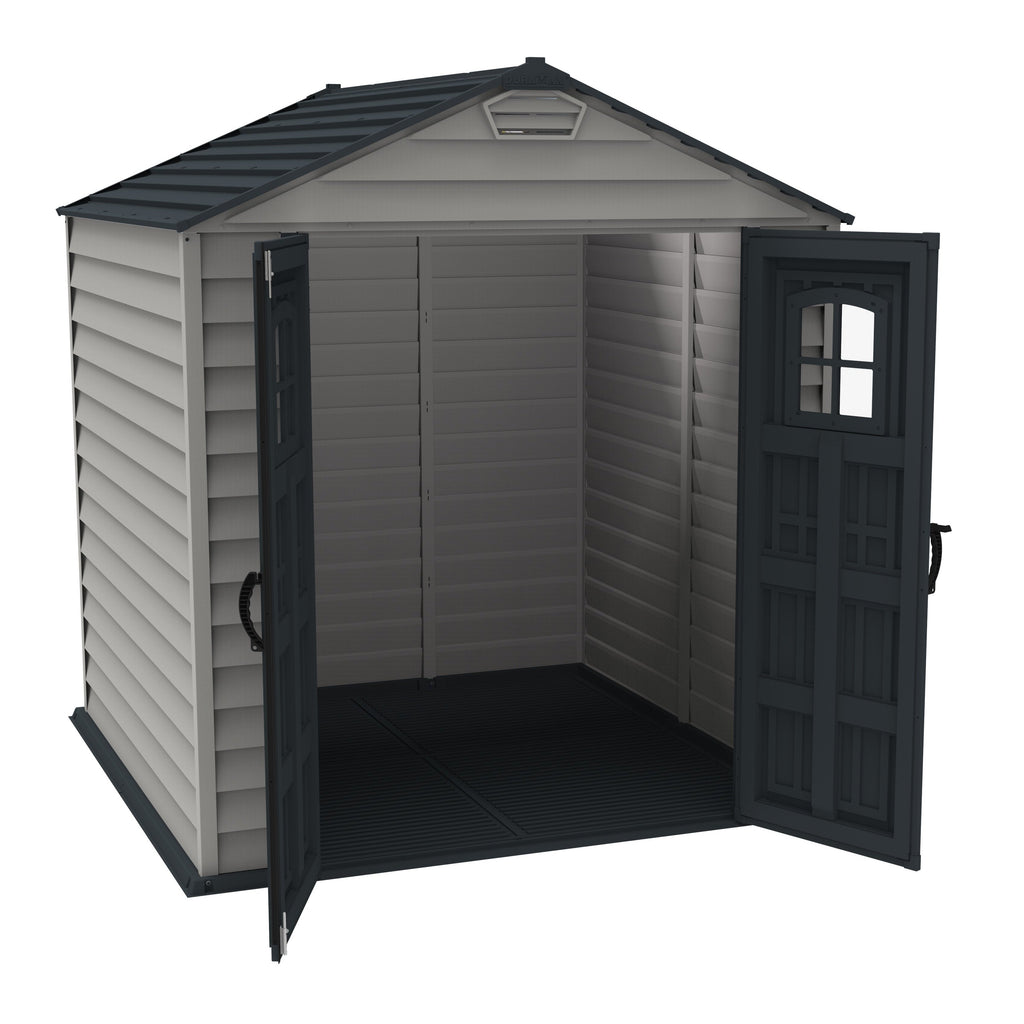 Storemax DuraMax 7ft x 7ft StoreMax Plus Vinyl Shed with Molded Floor – Durasheds