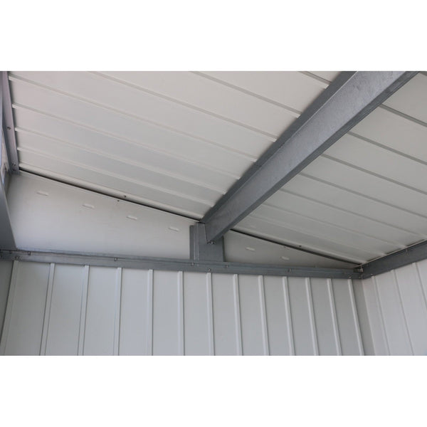 Duramax 8ft x 6ft Palladium Premier Metal Shed Light Gray – Durasheds