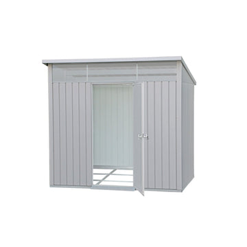 Duramax 8ft x 6ft Palladium Premier Metal Shed Light Gray – Durasheds