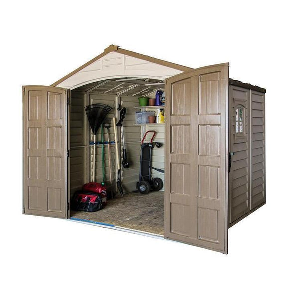 DuraMax 8ft x 8ft DuraPlus Vinyl Shed Kit with Foundation and Window ...