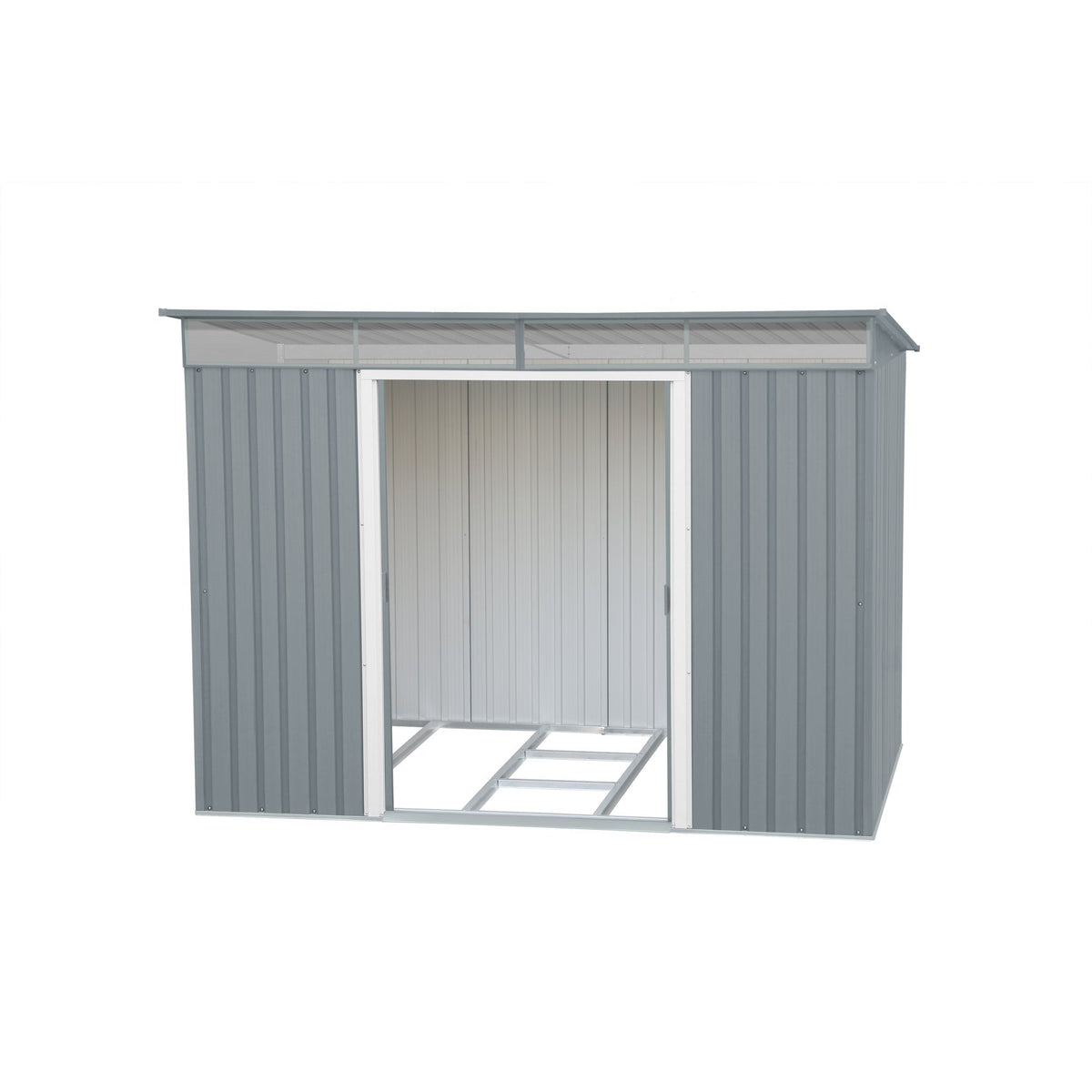 Duramax TOP Pent Roof Skylight 8 x 6 Metal Storage Shed - Light Gray ...