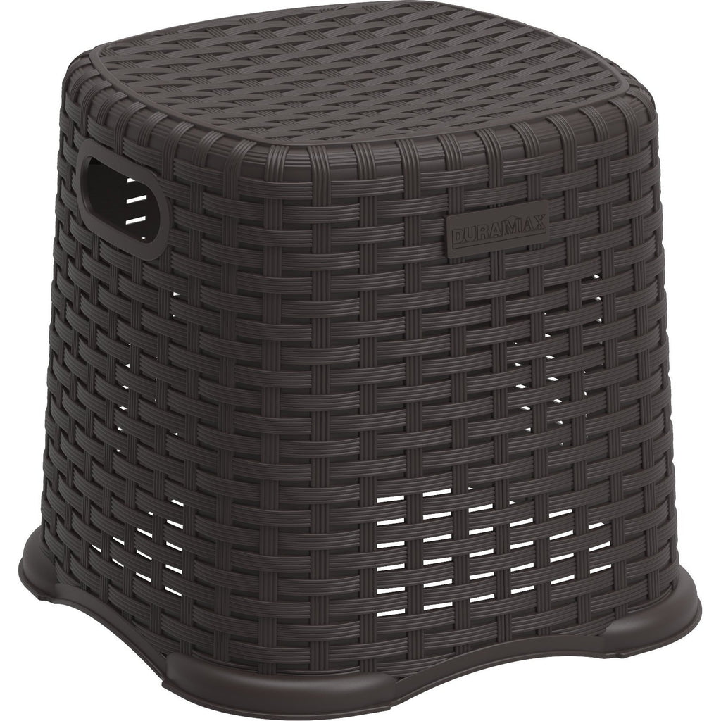 Large Plastic Rattan Stool – Indoor/Outdoor Stackable Chair – Foot Stool Or Step – Random Color