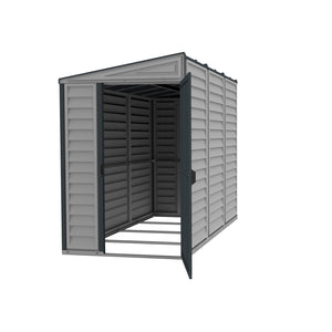 Duramax Vinyl Sheds Duramax 4ft x 8ft Sidemate PLUS Vinyl Resin Outdoor Storage Shed  With Foundation Kit