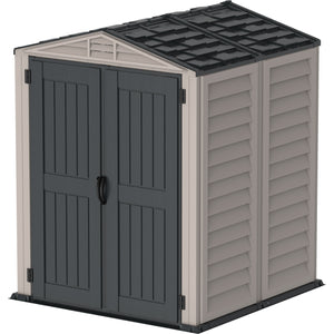 Duramax Vinyl Sheds Duramax YardMate Plus 5 ft. 6 in. x 5ft. 6 in. Gray Vinyl Storage Shed with Molded Floor (East Coast Purchase Only)