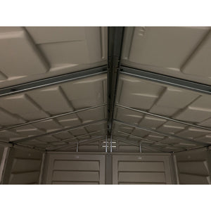 Duramax Vinyl Sheds YardMate Plus 5 ft. 6 in. x 8ft. Gray Vinyl Storage Shed (West Coast Only)