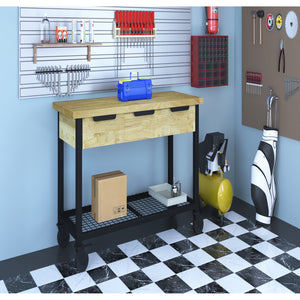 Duramax Work Desk Rove 62" Industrial Metal & Wood Workbench