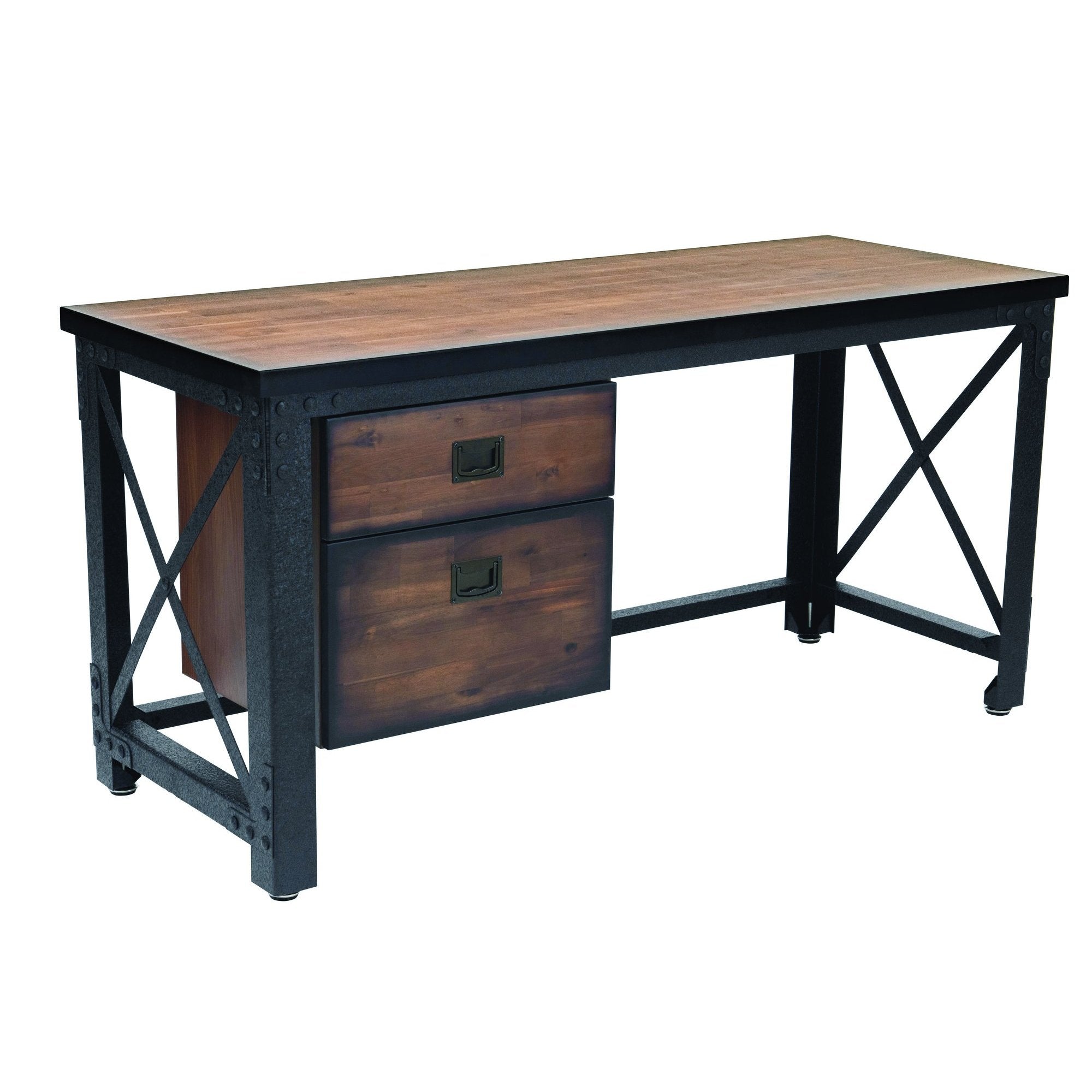 Duramax Work Desks Duramax Jackson 62" Industrial Metal & Wood Desk with Drawers