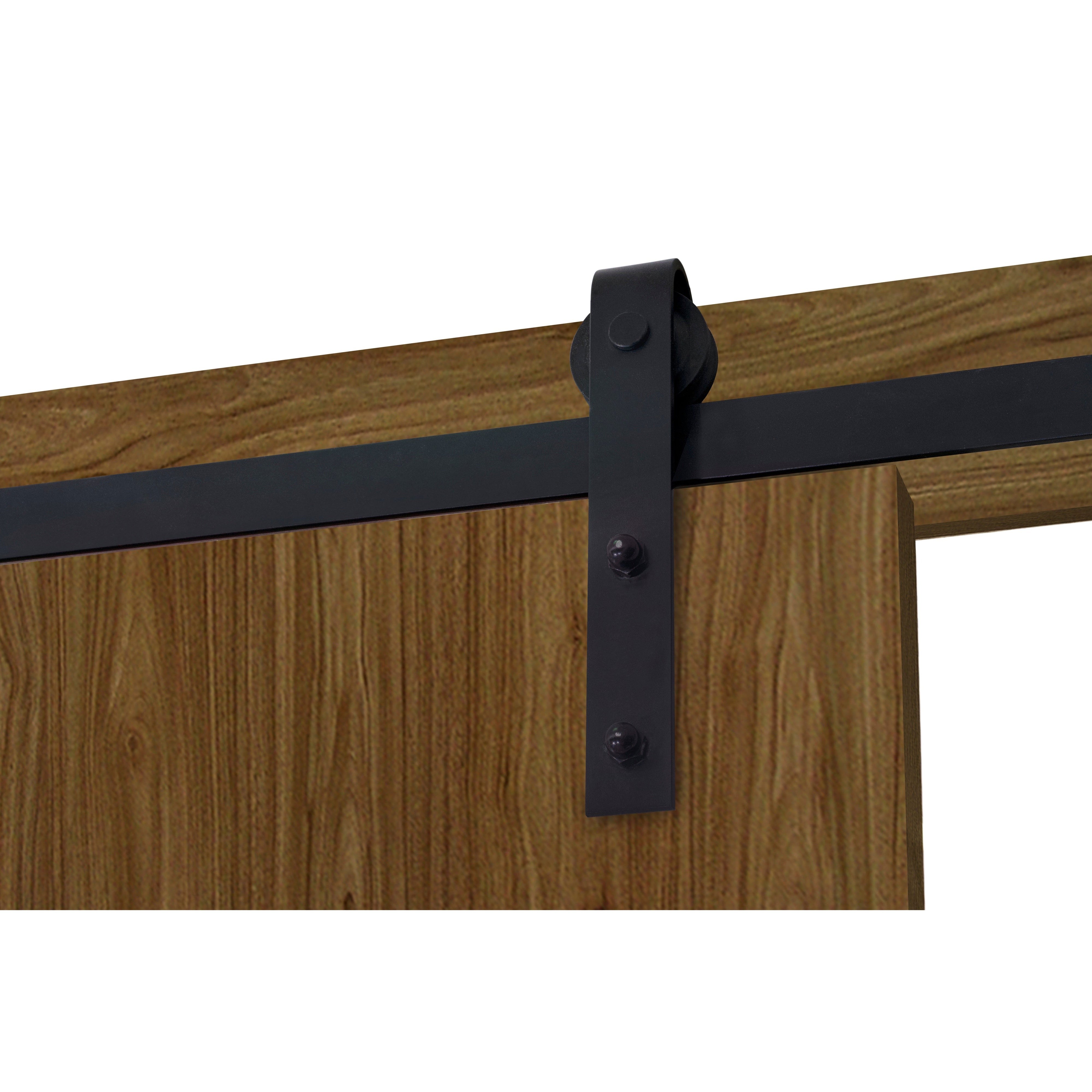 Durasheds Barn Door DuraMax Milo Flush Wooden Barn Door Door Color:  Hickory Walnut