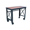 Durasheds furniture 46 in. x 24 in. Duramax Rolling Industrial Desk with Wooden Top (4 Size Options)