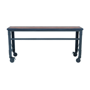 Durasheds furniture Duramax Rolling Industrial Desk with Wooden Top (4 Size Options)