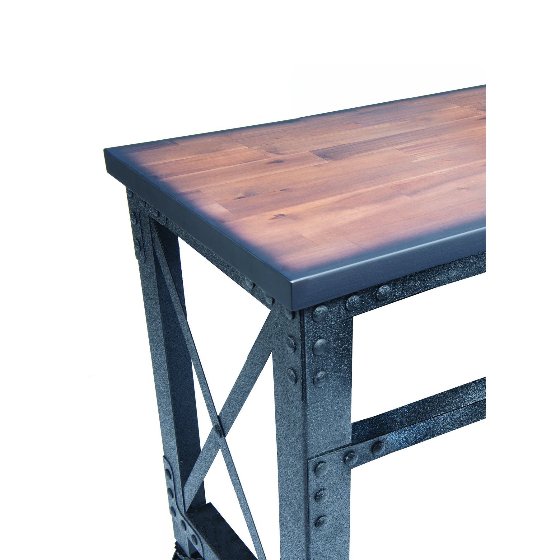 Duramax Rolling Industrial Desk with Wooden Top (4 Size Options