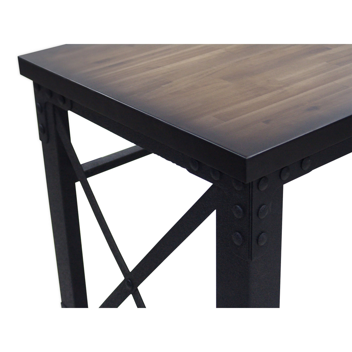 Duramax Rolling Industrial Desk with Wooden Top 62 Inches x 24 Inches