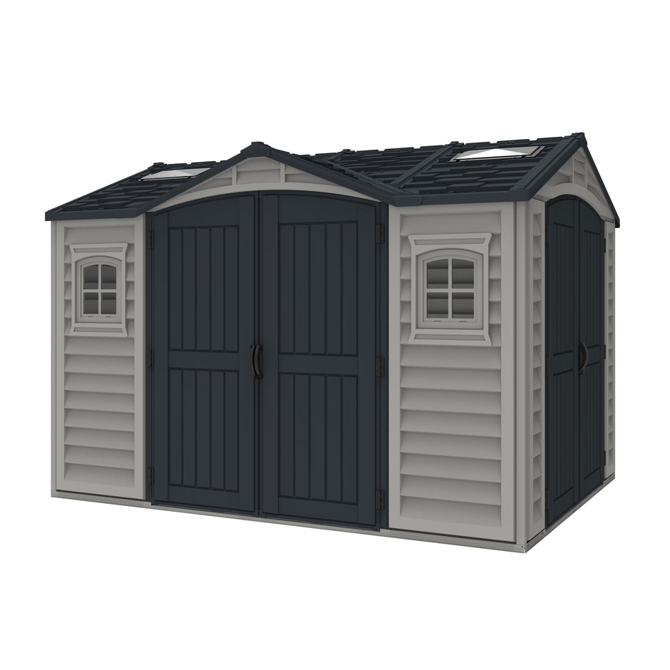 Duramax Apex Pro 10.5'X8' Vinyl Shed with Foundation, 2 Windows and Si ...