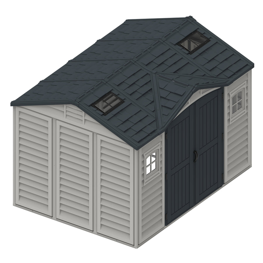 Duramax Apex Pro 10.5'X8' Vinyl Shed with Foundation, 2 Windows and Si ...