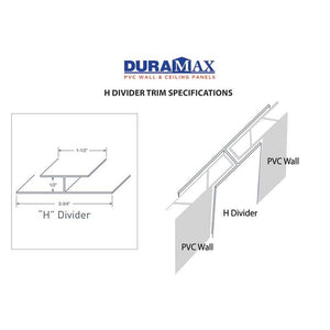 Durasheds Wall Panel Accessories DuraMax PVC 45 Degree "H" Divider (10')