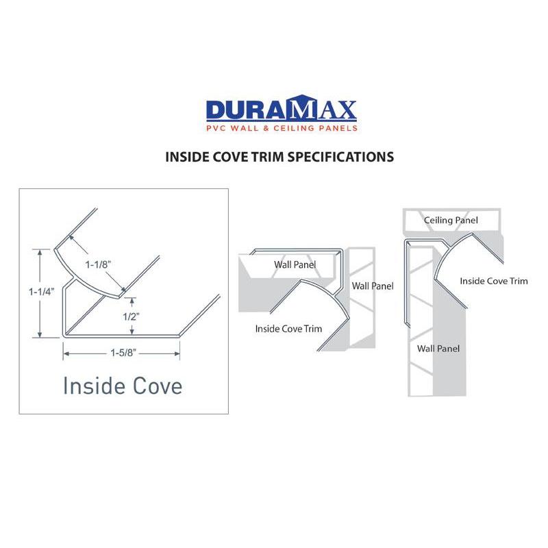 Durasheds Wall Panel Accessories DuraMax PVC Inside Cove Corner (10')
